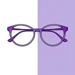 purple half-moon eyeglasses image